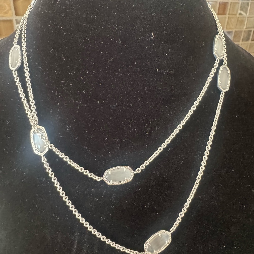 Kendra Scott Silver Double Layer Necklace new without tags